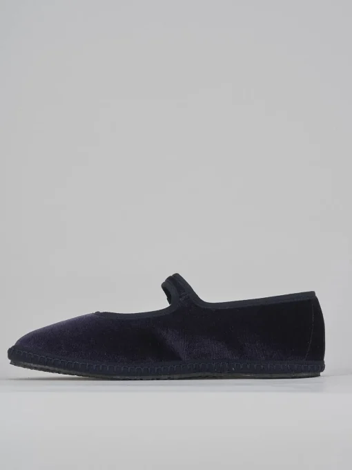 Ballerine tacco 1cm velluto viola