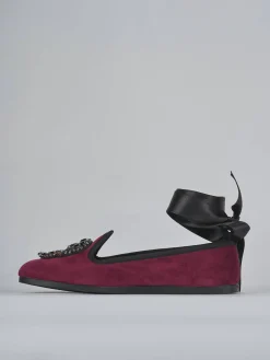 Ballerine tacco 1cm velluto bordo'