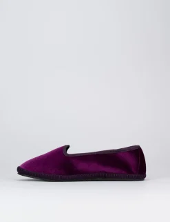 Ballerine tacco 1cm velluto viola