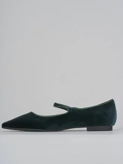 Ballerine tacco 1cm velluto verde