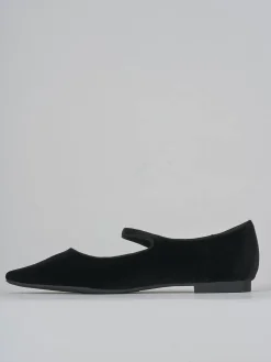 Ballerine tacco 1cm velluto nero