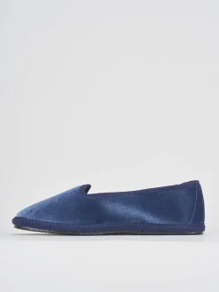 Ballerine tacco 1cm velluto blu