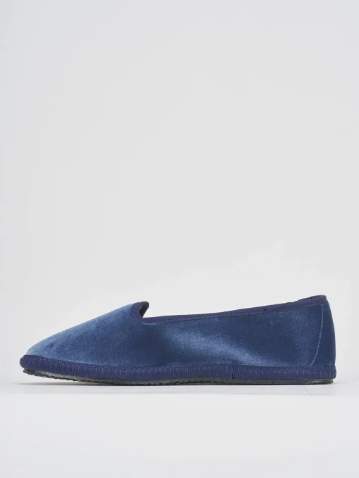 Ballerine tacco 1cm velluto blu