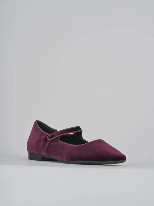 Ballerine tacco 1cm velluto bordo'