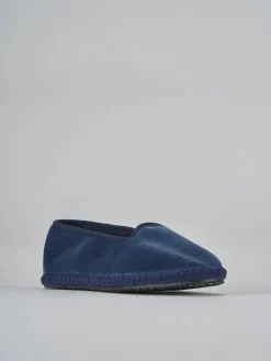 Ballerine tacco 1cm velluto azzurro