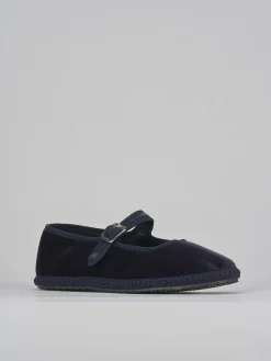 Ballerine tacco 1cm velluto viola