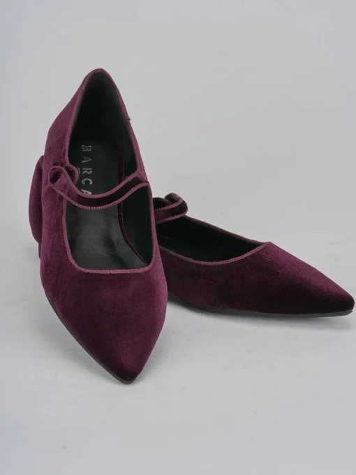 Ballerine tacco 1cm velluto bordo'