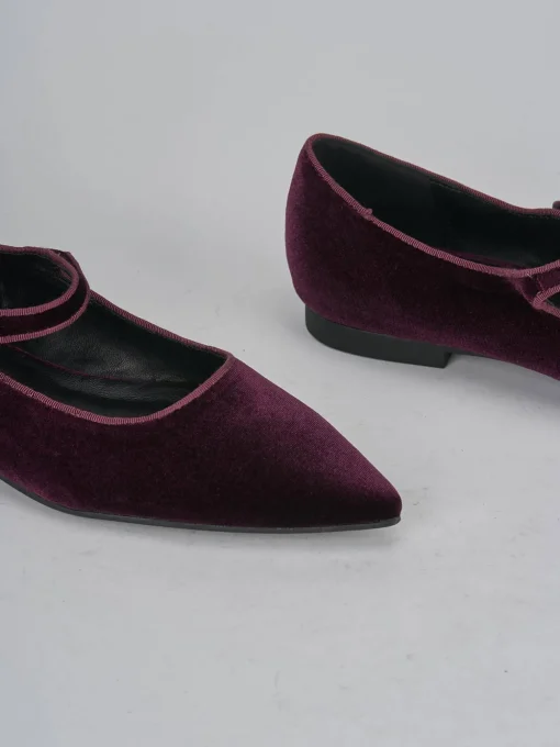 Ballerine tacco 1cm velluto bordo'