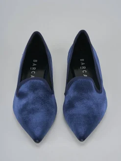 Ballerine tacco 1cm velluto blu