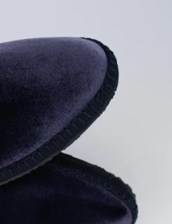 Ballerine tacco 1cm velluto viola