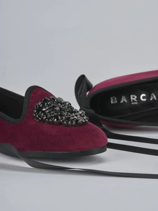 Ballerine tacco 1cm velluto bordo'