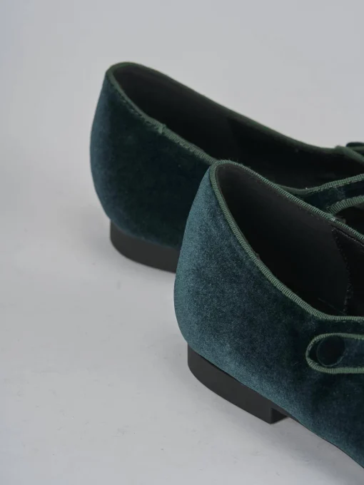 Ballerine tacco 1cm velluto verde