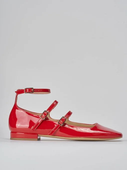 Ballerine tacco 1cm vernice rosso