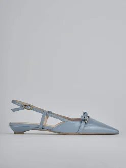 Ballerine tacco 2cm vernice azzurro