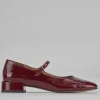 Ballerine tacco 2cm vernice bordo'
