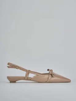 Ballerine tacco 2cm vernice marrone