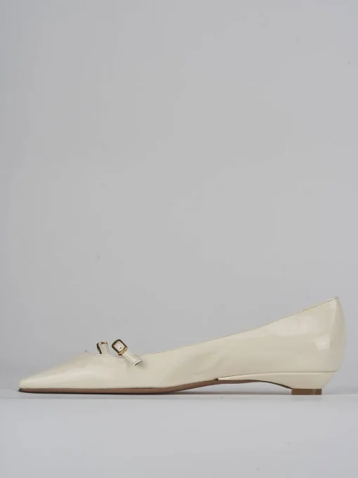 Ballerine tacco 2cm vernice bianco
