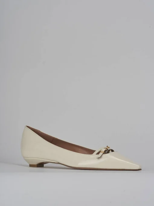 Ballerine tacco 2cm vernice bianco