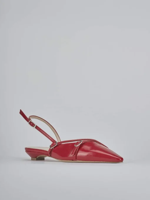 Ballerine tacco 2cm vernice rosso
