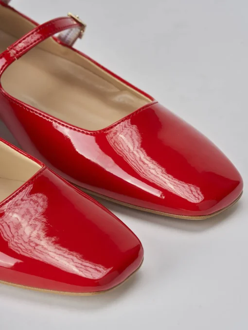 Ballerine tacco 1cm vernice rosso