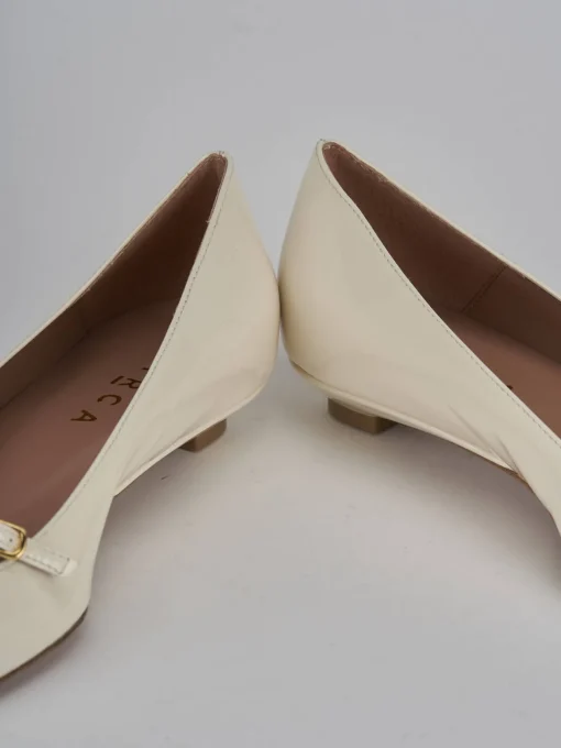 Ballerine tacco 2cm vernice bianco