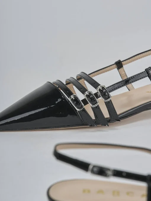 Ballerine tacco 2cm vernice nero