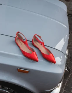 Ballerine tacco 1cm vernice rosso
