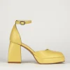 Bebe' tacco 9 cm giallo pelle