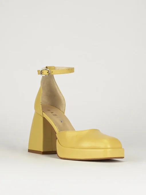 Bebe' tacco 9 cm giallo pelle