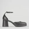 Bebe' tacco 5 cm nero pelle
