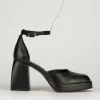 Bebe' tacco 9 cm nero pelle