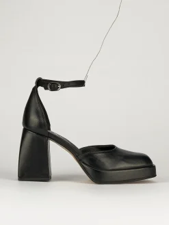 Bebe' tacco 9 cm nero pelle