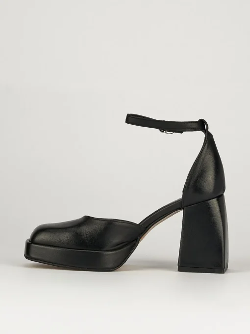 Bebe' tacco 9 cm nero pelle
