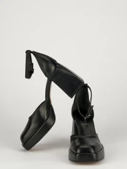 Bebe' tacco 9 cm nero pelle