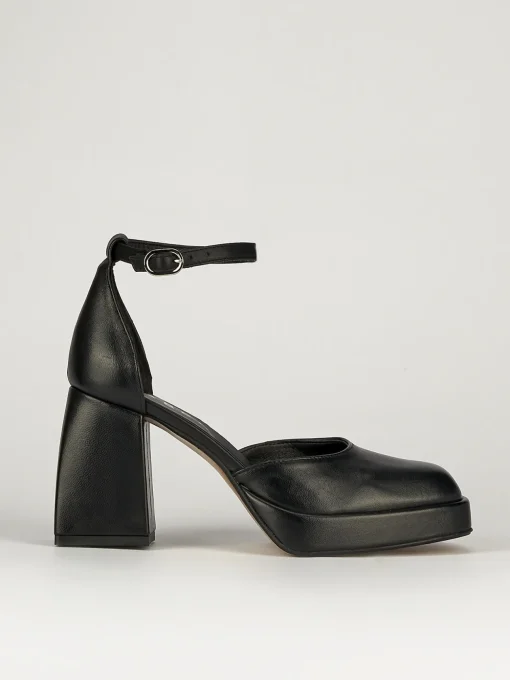Bebe' tacco 9 cm nero pelle