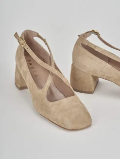 Bebè tacco 5 cm beige camoscio