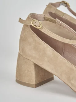 Bebè tacco 5 cm beige camoscio