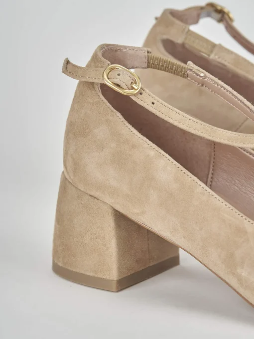 Bebè tacco 5 cm beige camoscio