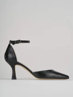 Bebè tacco 7 cm nero pelle