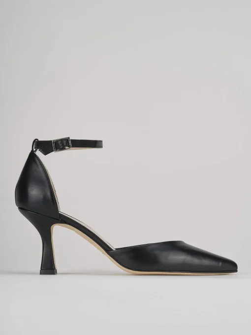 Bebè tacco 7 cm nero pelle
