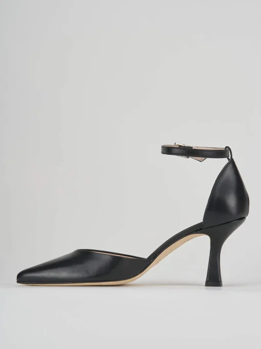 Bebè tacco 7 cm nero pelle