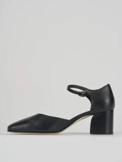 Bebè tacco 7 cm nero pelle