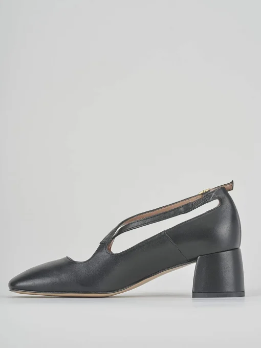 Bebè tacco 5 cm nero pelle