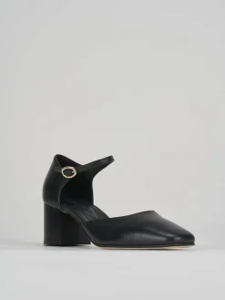 Bebè tacco 7 cm nero pelle