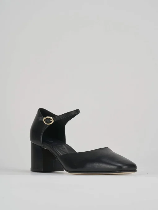 Bebè tacco 7 cm nero pelle