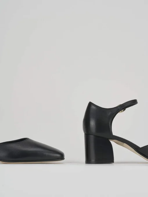 Bebè tacco 7 cm nero pelle
