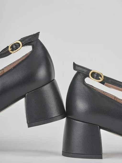Bebè tacco 5 cm nero pelle
