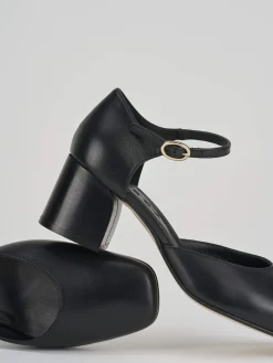 Bebè tacco 7 cm nero pelle