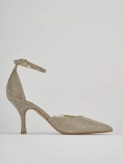 Bebè tacco 7 cm oro glitter