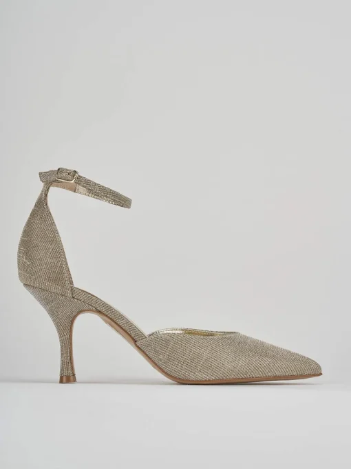 Bebè tacco 7 cm oro glitter